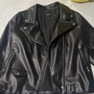 Cotton on faux leather jacket